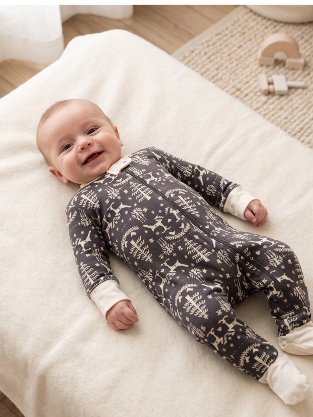 NWT | Burt's Bees Baby Organic Cotton Holiday Family Jammies | 0-3M